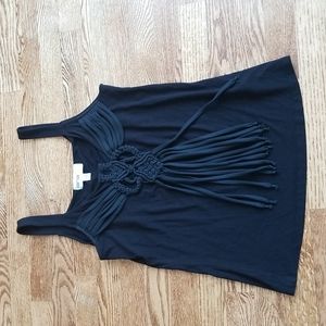 (S) lanalee Unique Rope Tie Front Detail Rayon Blend Tank Top